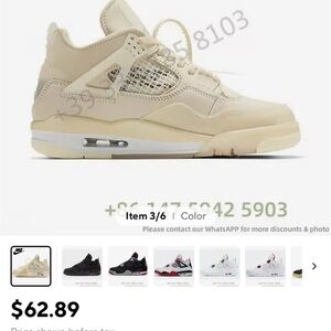 Brand New- 2023 Nike Jordan Air Retro 4 4s White- Size 9.5